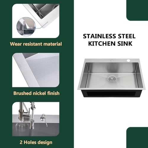 33 x 22 inch Drop in Kitchen Sink