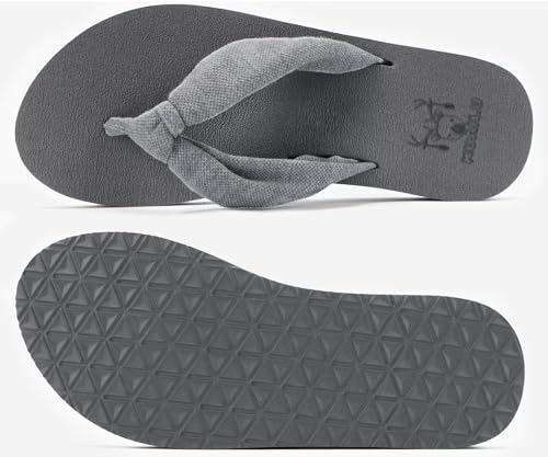 Flip Flops for Women Arch Support Summer Beach Sandals Grey Size 8.5