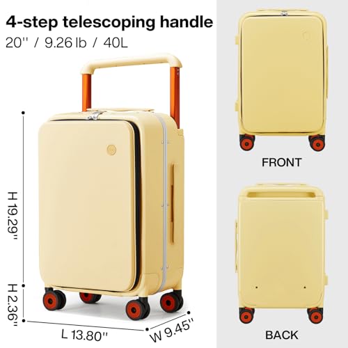 20 Inch Carry On Luggage Aluminum Frame Spinner Wheels