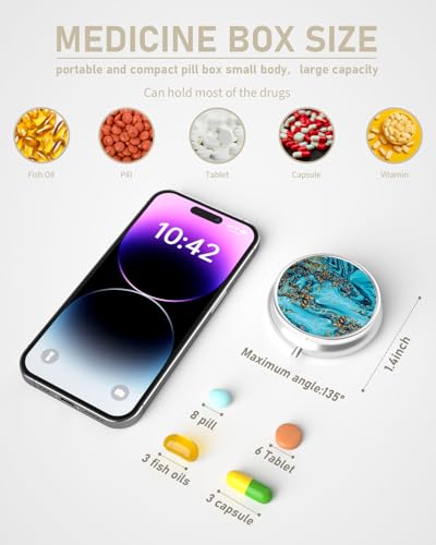 Pill Box 3 Compartment Portable Travel Medicine Box with Mirror