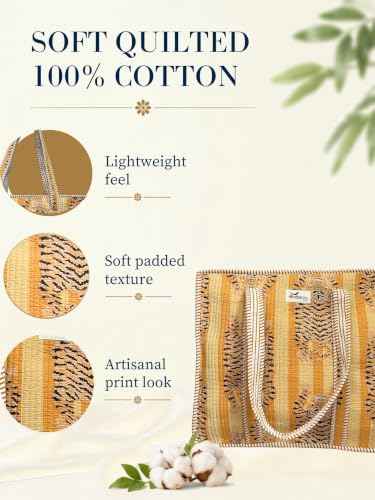 100% Cotton Quilted Tote Bag For Women