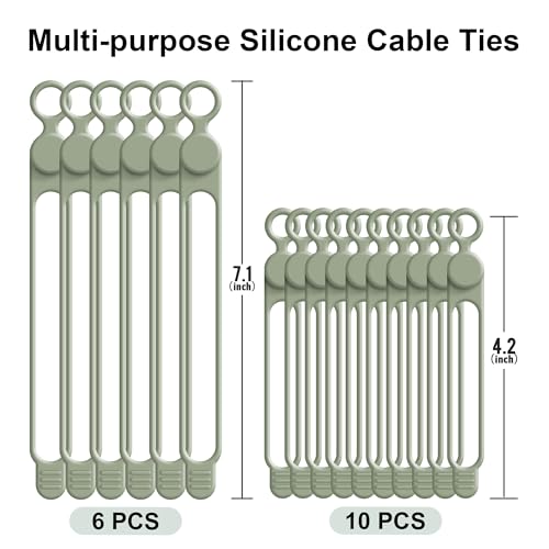 Silicone Cable Ties (16 Count)