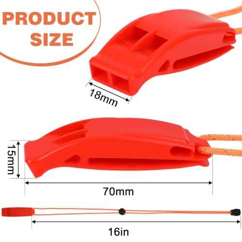 6PCS Safety Survival Whistles with Adjustable Reflective Lanyard