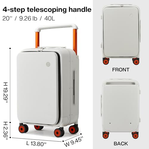 20 Inch Carry On Luggage Aluminum Frame Spinner Wheels