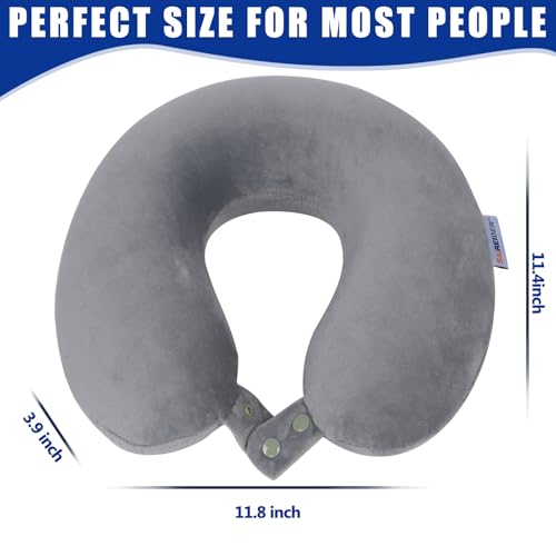 Travel Pillows for Sleeping Airplane 100% Pure Memory Foam Neck Pillow for Airplanes Washable Cover