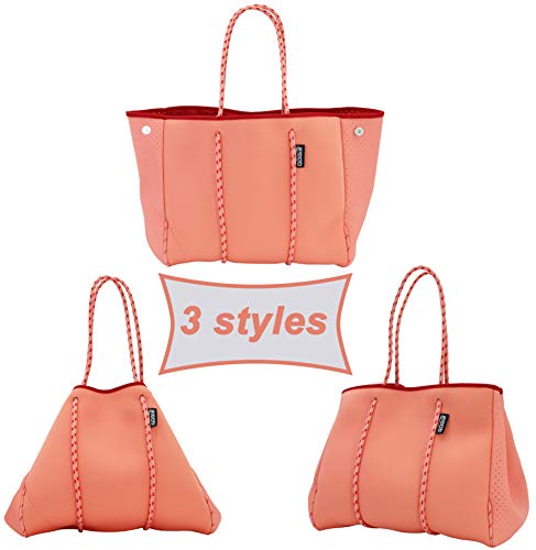 Neoprene Multipurpose Beach Bag Tote with Inner Zipper Pocket