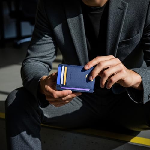 Slim Minimalist Front Pocket RFID Blocking Leather Wallets for Men and Women