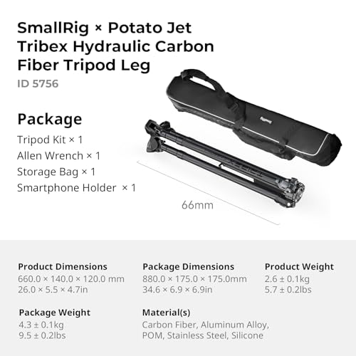 x Potato Jet Tribex Hydraulic Carbon II Tripod Fast Extend Camera Travel Tripod