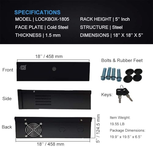 White Heavy Duty 16 Gauge Steel DVR Security Lockbox with Fan
