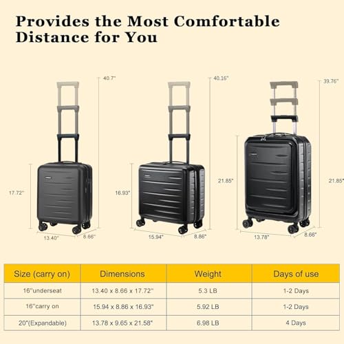 Expandable 16 Inch Underseat Carry On Luggage Airline Approved