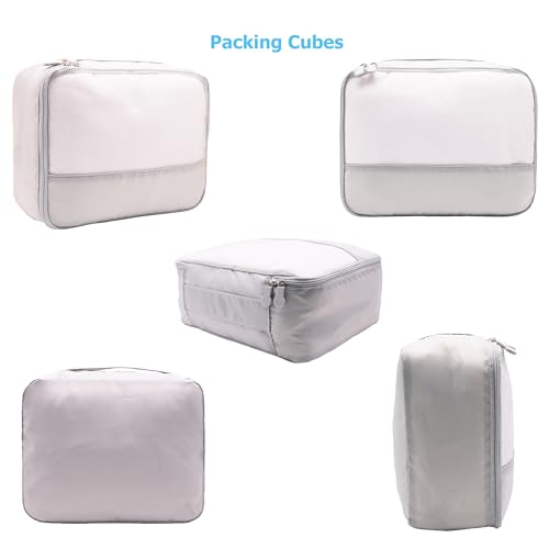9 Piece Gray Travel Organizer Set with 4 Packing Cubes