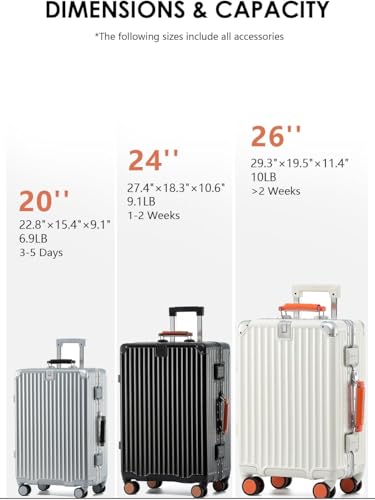 20 Inch Carry On Luggage with Leather Handle