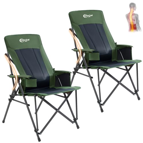 Camping Chair with Lumbar Support for Adults Folding Portable High Back Oversized
