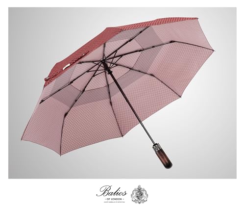 Folding Umbrella Real Wood Handle Pimlico Burgundy