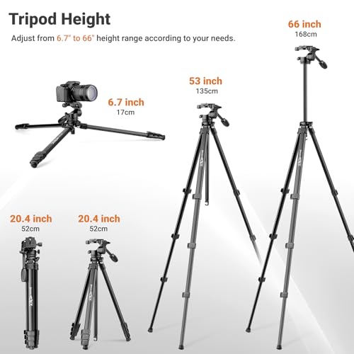66" Travel Tripod for Camera