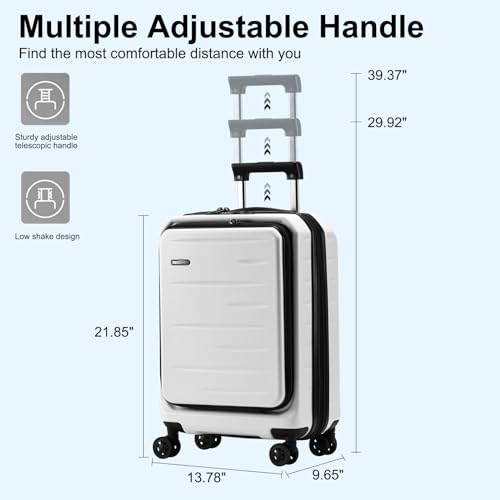 Expandable 20" Carry On Luggage Airline Approved with Front Pocket