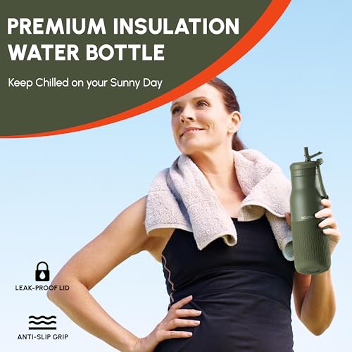 Insulated Stainless Steel Water Bottles with Straw