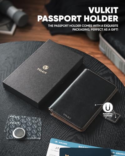 Passport Holder Compatible with Airtag Holder RFID Blocking Passport Wallet Travel Leather Passport for Women