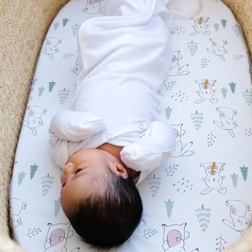 Stretch Fitted Bassinet Sheet Set BROLEX 2 Pack Cradle Sheets for Bassinet Pad (2 Count)