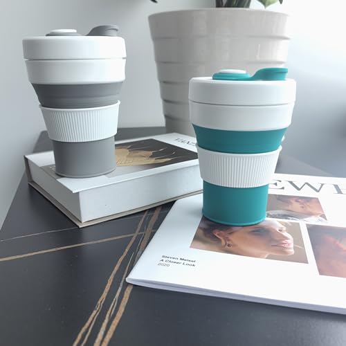 Silicone Collapsible Travel Mug Gray 15oz