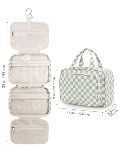 Travel Toiletry Bag for Women Large Hanging Makeup Bag Organizer Toiletries Bag for Full Size Essentials Accessories Cosmetics