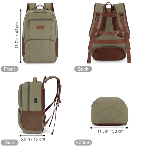 Canvas Laptop College Backpack for Men and Women