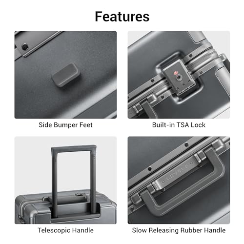 Zipperless Checked Luggage with Aluminum Frame