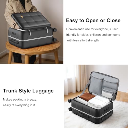 24 Inch Checked Luggage Hardside Suitcase Top Opening