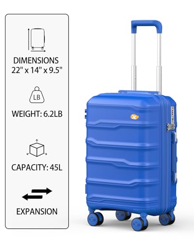20 Inch Expandable Carry On Luggage 22x14x9 Airline Approved Suitcase