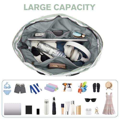Beach Bag Waterproof Sandproof Large Capacity Foldable for Women