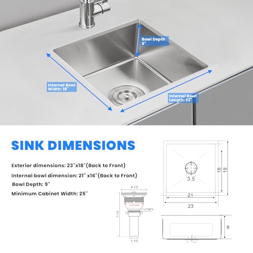 23 Inch Undermount Kitchen Sink