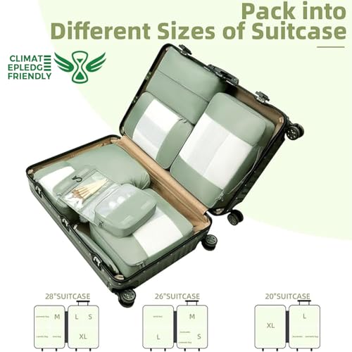 8 Set Packing Cubes Various Sizes Packing Organizer for Travel Accessories Luggage Carry On Suitcase