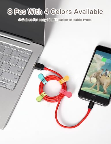 Silicone Magnetic Cable Ties 8PCS (8 Count)