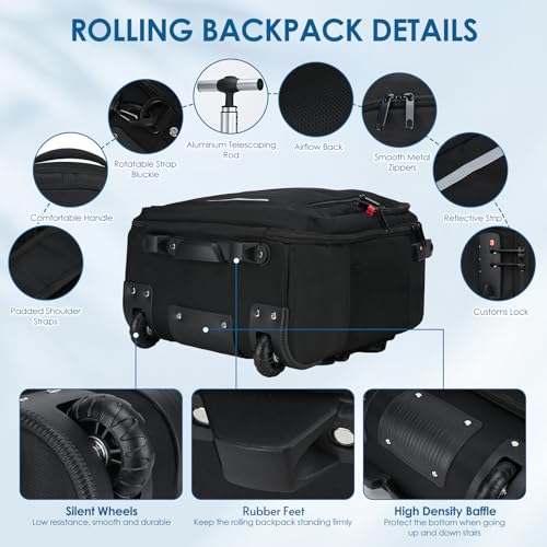 Concealable Rolling Backpack