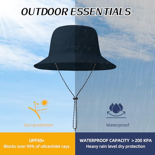 Waterproof Bucket Hats for Woman UPF 50+ Sun Hat Navy