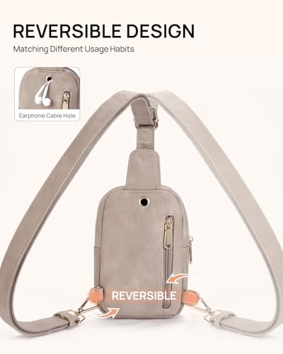 Crossbody Bags for Women Leather Cross Body Sling Bag for Woman Travel Cloud Grey