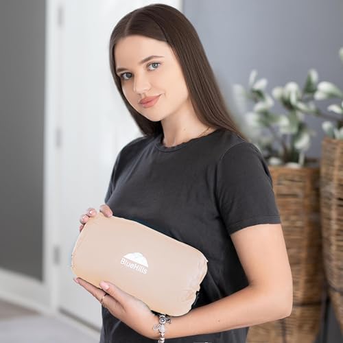 Ultra Compact Travel Blanket Premium Plane Pillow Airplane Beige