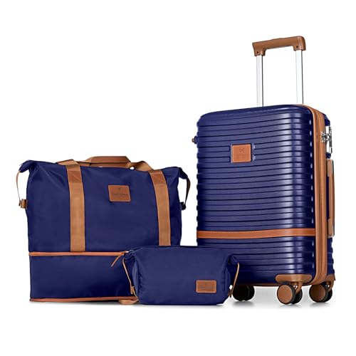 Carry On Luggage 20 Inch Expandable Suitcase with Spinner Wheel (3 Count)