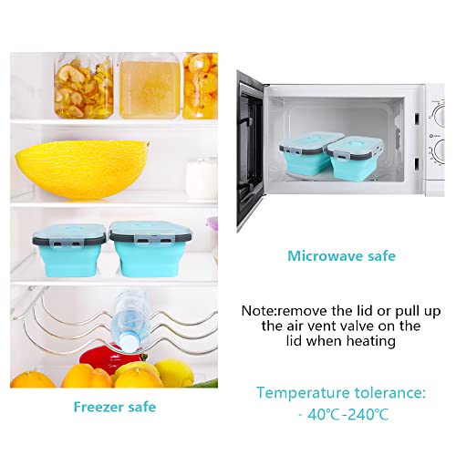 Set of 4 Collapsible Foldable Silicone Food Storage Containers