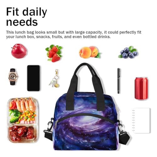 Spiral Galaxy Space Lunch Bag for Women Girls (B 026)