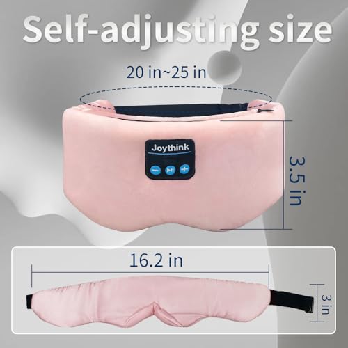 Weighted Eye Masks Bluetooth Sleep Mask Headphones Silk Wireless Bluetooth Headband for Side Sleepers Blackout for Airplane Travel Men Women Pink