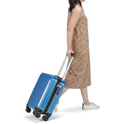 Personal Item Suitcase 18x14x8 Inches Hardside Built In TSA Lock & USB Port Lightweight Luggage Silent Double Spinner Wheels Maximum Underseat Carry
