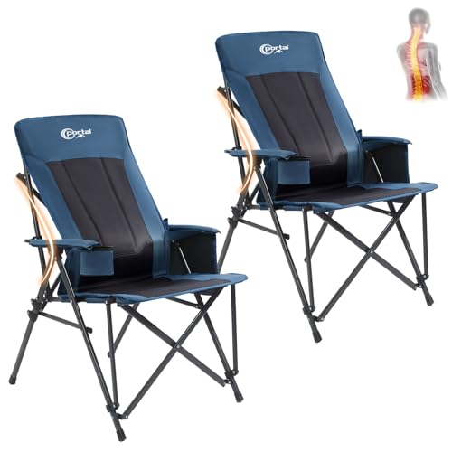 Camping Chair with Lumbar Support for Adults Folding Portable High Back Oversized