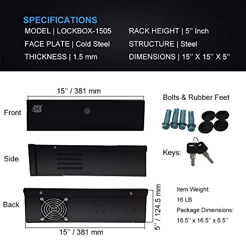 White Heavy Duty 16 Gauge Steel DVR Security Lockbox with Fan