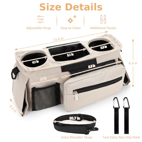 Universal Stroller Organizer with Insulated Cup Holder