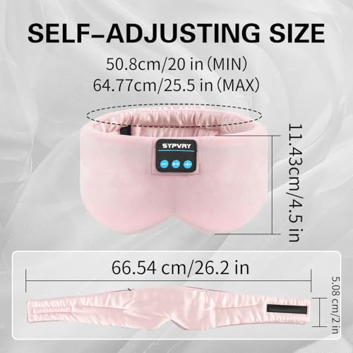 Sleep Mask Bluetooth 5.4 Headphones Soft Wireless Headband Eye Mask Blackout with Microphone