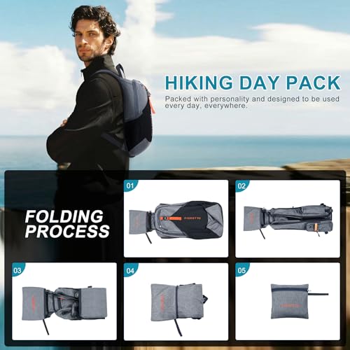 10L Hiking Backpack for Men Women Lightweight Foldable Small Daypack for Travel Camping Outdoor