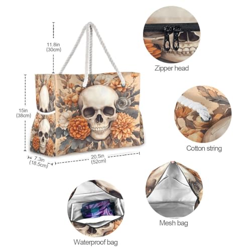 Large Beach Bags Totes Canvas Tote Shoulder Bag Soft Wave Water Resistant Bags for Gym Travel Daily Ocean