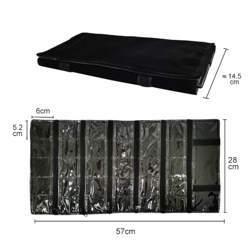 Travel Jewelry Roll Bag Portable Organizer Pouch With Grids&PVC Cover Storage Bags for Necklace