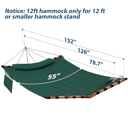 12FT 2 Person Hammock with V Shaped Spreader Bar